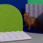 3-Dimensional Cat Scratcher -Velevt Blue