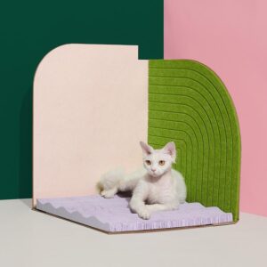 3-Dimensional Cat Scratcher -Lawn Green