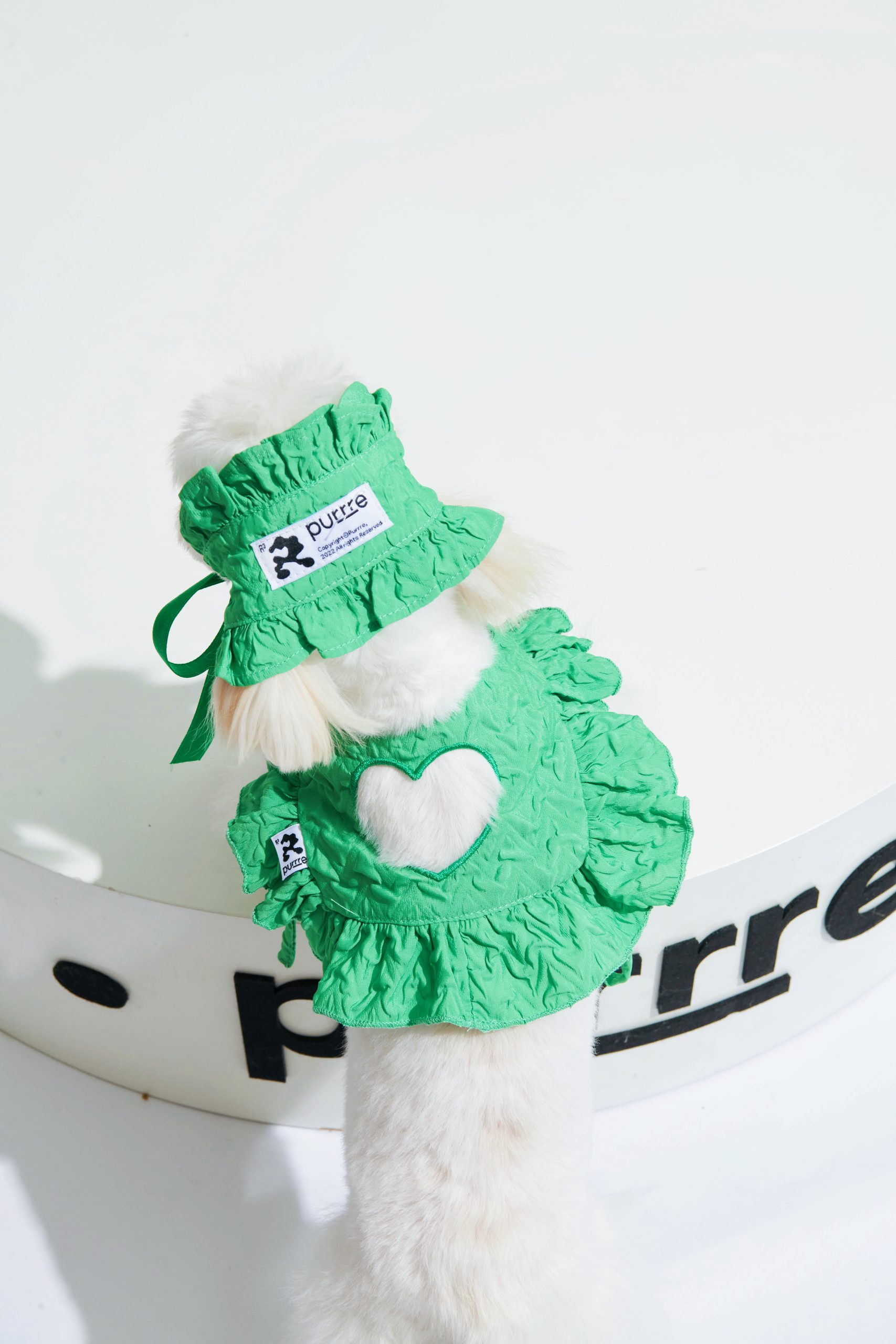 Ruffle Bib&headband -Forest Green